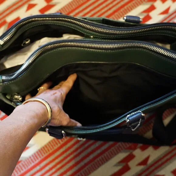 Beautiful Dark Green Coach Work or Day Bag in Like New Condition - Picture 9 of 16